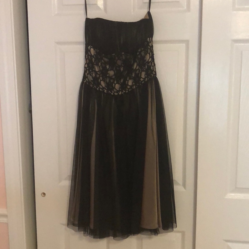 Strapless Lace and Tulle Cocktail Dress